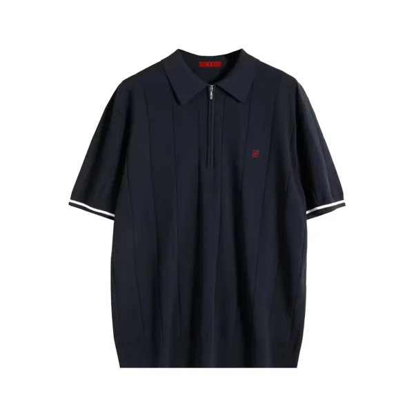 Camisa Polo de punto acanalado de verano para hombres, Polos con textura transpirables y frescos de calidad de marca para hombres - Imagen 6
