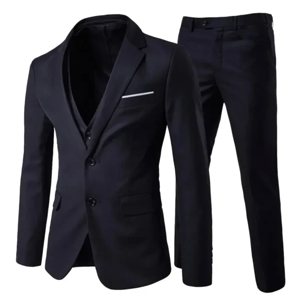 Trajes elegantes para hombre para boda, 3 piezas, 2 conjuntos de chaquetas, chaleco, pantalones, Blazers de lujo, traje clásico ajustado, traje Formal completo 2024 - Imagen 13