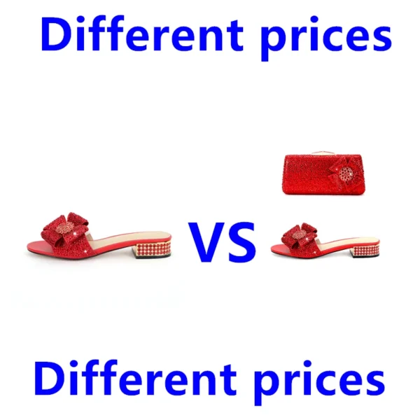 Zapatos para mujer, bolso de mano de lujo con diamantes de imitación, tacón plano, diamante, zapatillas planas de talla grande con piedra, bolso de cena 34-44 - Imagen 4