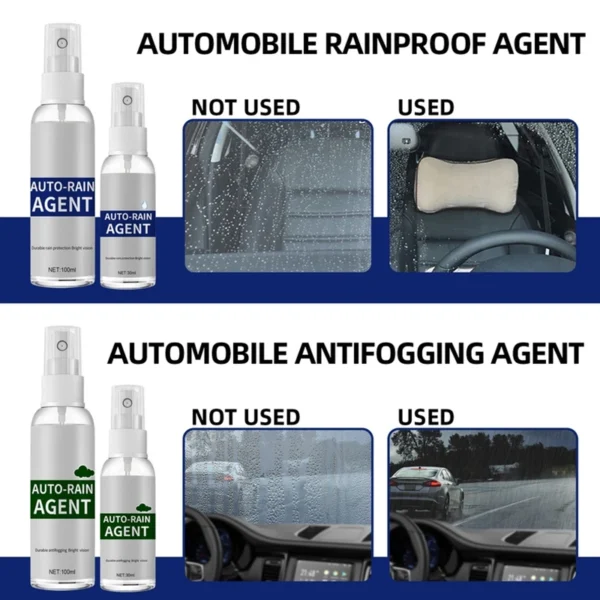 Juego de rociador antiniebla a prueba de lluvia para coche, revestimiento hidrofóbico, repelente al agua para parabrisas de coche, espejo lateral para coche, casco de motocicleta
