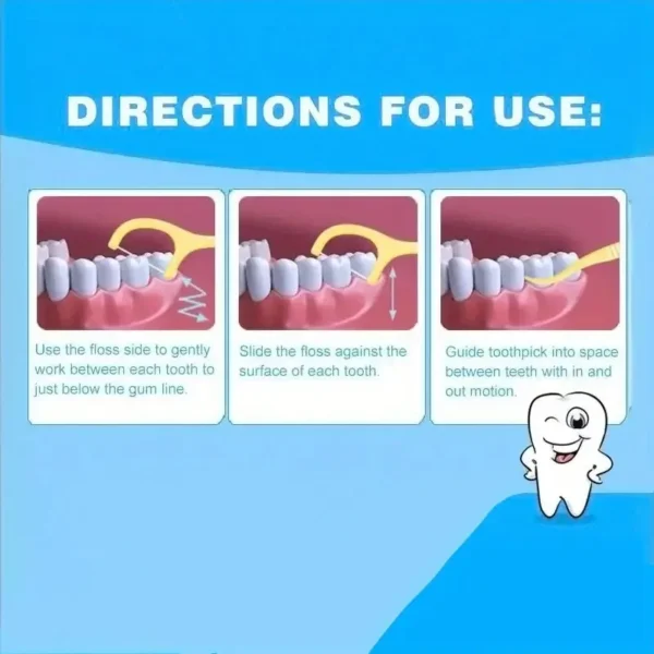 Hilo dental con sabor a fruta, portátiles, desechables e higiénicas para limpieza profunda y cuidado bucal adecuado, viajes 50 púas - Imagen 6