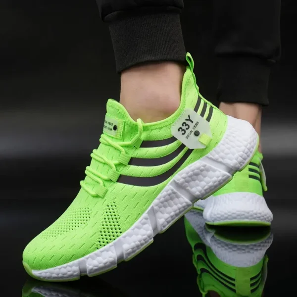 Zapatos deportivos informales para hombre, zapatillas ligeras transpirables, zapatillas de correr negras de malla para exteriores, zapatillas deportivas para correr Tenis para caminar - Imagen 3