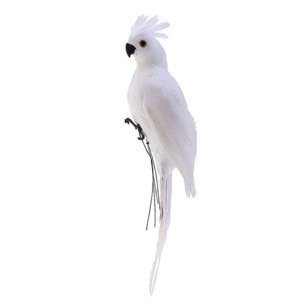 Pájaro loro hecho a mano, simulación de loro, pluma de espuma, modelo de pájaro, estatuilla, pájaros, loro, decoración de jardín 1 unidad de 35/25cm de plumas artificiales - Imagen 8