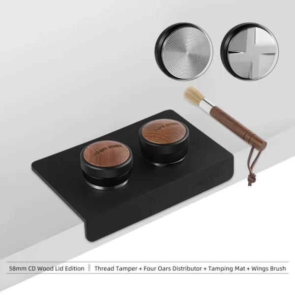 Compactador y distribuidor de café con alfombrilla de apisonamiento cepillo de limpieza juego de manipulación de Espresso accesorios de Barista para el hogar MHW-3BOMBER 51/53/58mm - Imagen 13