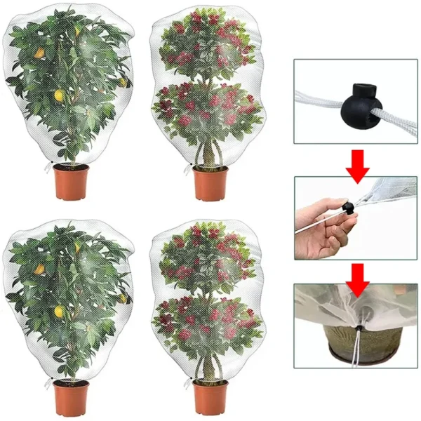 Bolsa de protección de plantas, cubierta de red de malla para frutas, verduras, árboles, fresas, uvas, Control de plagas, herramientas de jardinería anti-pájaro - Imagen 2
