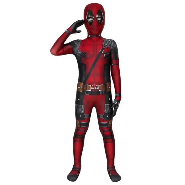 Disfraz de superhéroe Deadpool para niños, nuevo disfraz de Deadpooling 3, disfraz completo de Deadpool3, mono de Halloween - Imagen 4