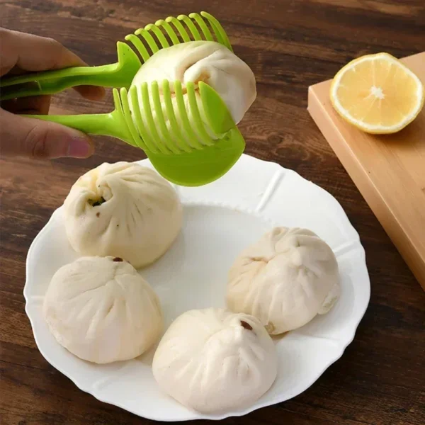 Rebanador de tomate de mano, Clip para pan, frutas, verduras, corte, patatas, manzana, utensilio, accesorios de cocina - Imagen 2