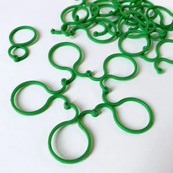 Clips de flejado de vid de plástico para jardín, anillo de hebilla incluido para plantas, gancho para jardín, tomate, Grapevina, herramientas de soporte para plantas 50/100 Uds. - Imagen 5