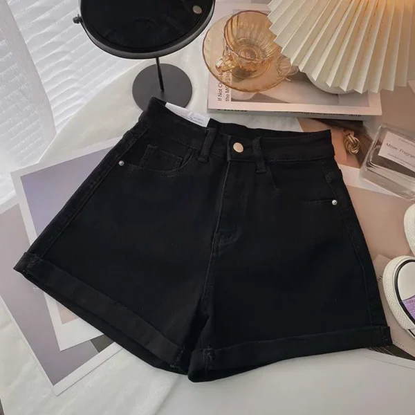 Pantalones vaqueros de cintura alta de talla grande para mujer, pantalón informal, versátil, a la moda, línea A, Material de algodón, estilo cilindro recto - Imagen 8