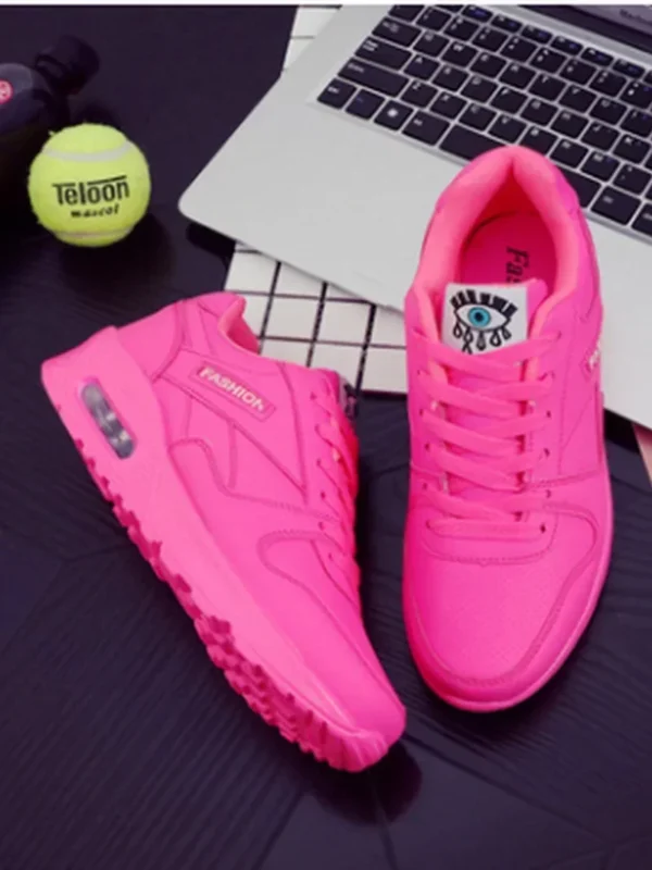Zapatillas de deporte a la moda para mujer, zapatos deportivos con cojín de aire, zapatos azules de cuero Pu, zapatos para caminar al aire libre y trotar, zapatillas deportivas para mujer - Imagen 7