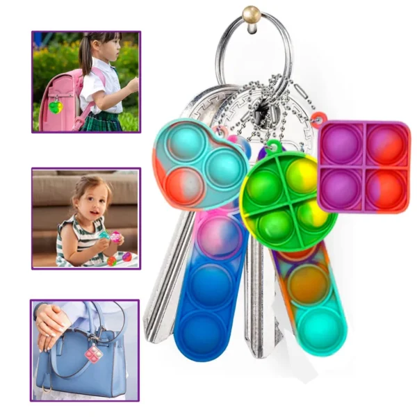 Juguetes Pop Fidget, Mini llaveros Pop, juguetes para niños pequeños, paquete de juguetes sensoriales, paquetes a granel para reducir la presión, regalos de recuerdo de fiesta 30 Uds. - Imagen 5