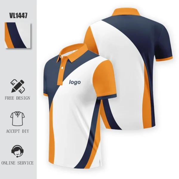 Camiseta Polo personalizada de verano de alta calidad para hombre, pantalón corto informal de verano, Polos de manga larga, Polo de Golf de poliéster de gran tamaño, camiseta vl1442 - Imagen 14