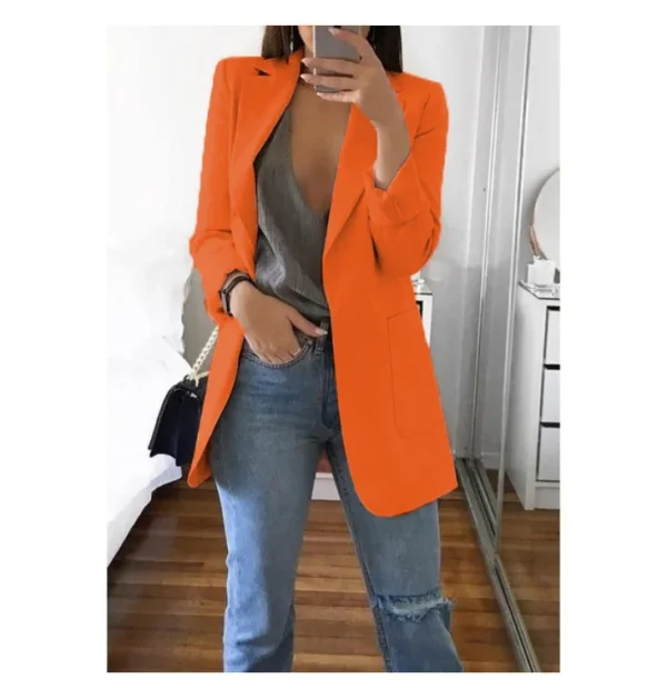 Traje informal de moda europea y americana, cárdigan ajustado con cuello tipo Polo, abrigo de mujer con temperamento, primavera y otoño 2024 - Imagen 7