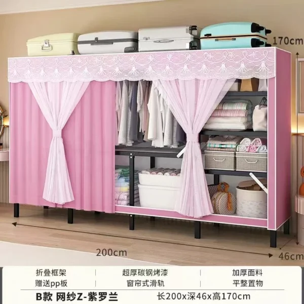 Estante plegable de tela para almacenamiento de ropa, armario abierto Simple, armarios de dormitorio, muebles para el hogar - Imagen 13