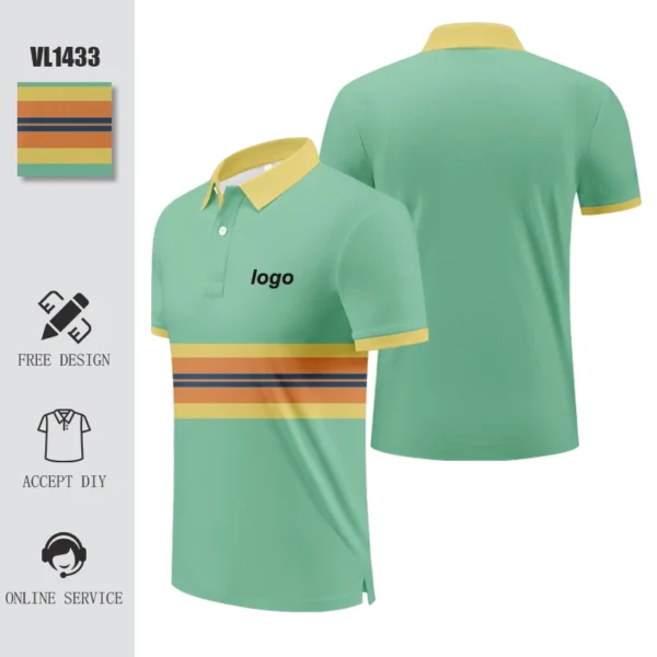 Camiseta Polo personalizada de verano de alta calidad para hombre, pantalón corto informal de verano, Polos de manga larga, Polo de Golf de poliéster de gran tamaño, camiseta vl1442 - Imagen 8