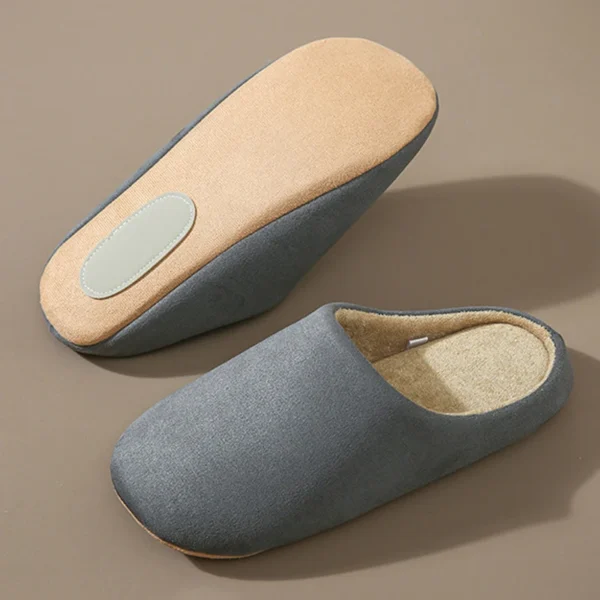 Zapatillas de piel de invierno para mujer, nuevas Zapatillas de casa de felpa cortas y suaves, zapatos planos de algodón silenciosos antideslizantes para interiores, chanclas peludas cálidas - Imagen 5