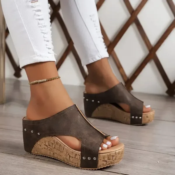 Sandalias de mujer, sandalias informales de lujo para mujer, sandalias romanas con plataforma abierta, sandalias de diseñador, novedad de verano 2025, zapatos de cuña Retro para mujer