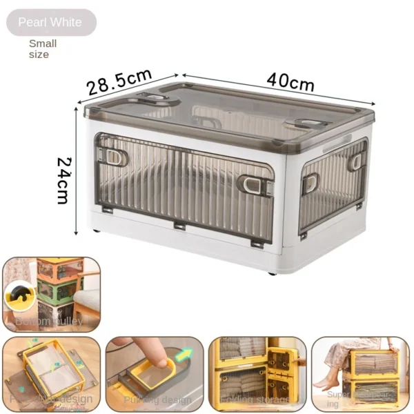 Caja de almacenamiento multicapa plegable, armario multifuncional para sala de estar, estante de almacenamiento de muebles, 45, 55, 65, 75cm - Imagen 8