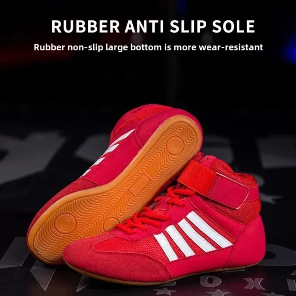 Zapatos de boxeo para hombres, mujeres y niños, suela de goma, zapatos de lucha transpirables, zapatos de disfraz de lucha libre para mujeres - Imagen 2