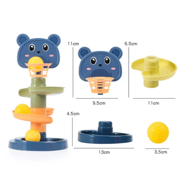 Juguetes para bebés, torre de pila de bola rodante, juguete educativo para edades tempranas para bebés, pista giratoria, regalo educativo para bebés, juguete apilable para niños - Imagen 5