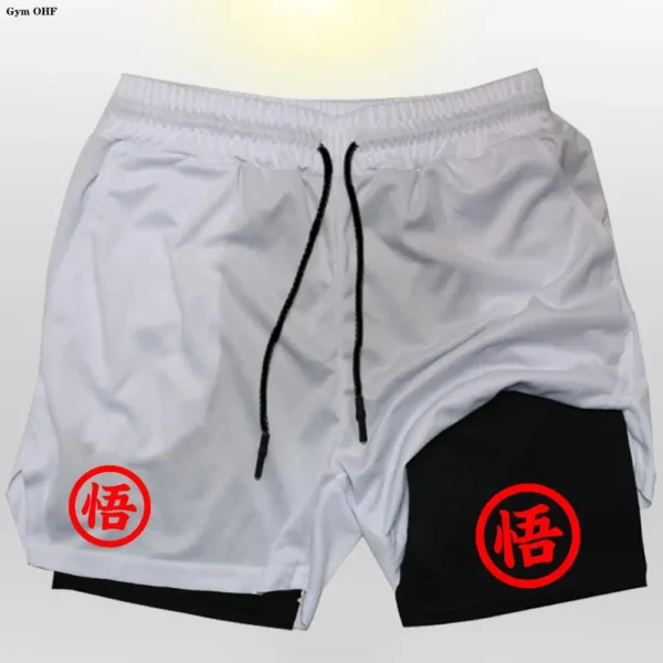 Pantalones cortos para correr hombres Fitness entrenamiento de gimnasia 2 en 1 pantalones cortos deportivos entrenamiento de secado rápido correr pantalones cortos de doble cubierta - Imagen 14