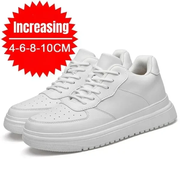 Zapatos con aumento De altura para Hombre, Zapatillas con elevador Invisible De 10cm, Zapatillas deportivas De cuero blanco, Zapatillas De Hombre talla grande 46