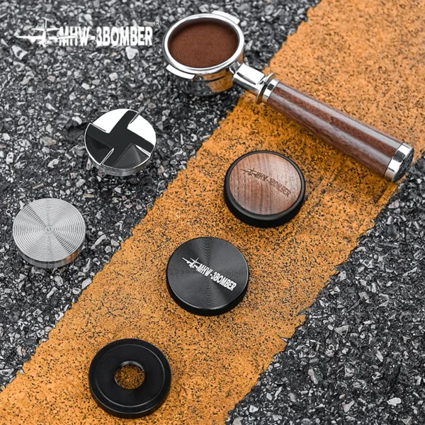 Compactador y distribuidor de café con alfombrilla de apisonamiento cepillo de limpieza juego de manipulación de Espresso accesorios de Barista para el hogar MHW-3BOMBER 51/53/58mm - Imagen 4