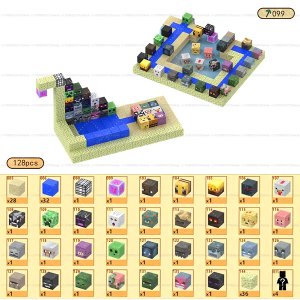 Bloques de construcción magnéticos, cubo magnético, juego de juguetes del mundo de la mina, cubos apilables sensoriales Montessori, juego de construcción, regalo de cumpleaños - Imagen 19