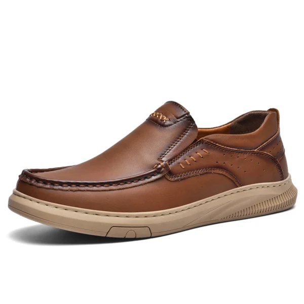 Zapatos de cuero de vaca de capa superior para hombre, zapatos informales para primavera y verano, suela suave, cómodos zapatos de conducción de cuero genuino para hombre - Imagen 8
