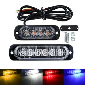 Luz de advertencia de 6LED, luces LED para remolque, luces indicadoras laterales para camión, barra de luz de mal funcionamiento para parrilla de coche, baliza para barcos de motocicleta SUV