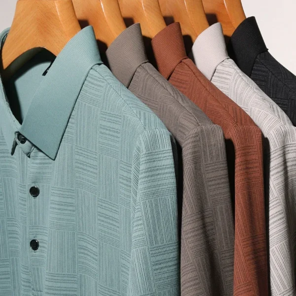 Camisa POLO de manga corta informal de negocios con nuevo estampado para hombre, Top cómodo y transpirable de manga corta a la moda - Imagen 6