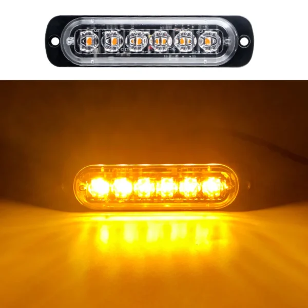 Luz de advertencia de 6LED, luces LED para remolque, luces indicadoras laterales para camión, barra de luz de mal funcionamiento para parrilla de coche, baliza para barcos de motocicleta SUV - Imagen 5