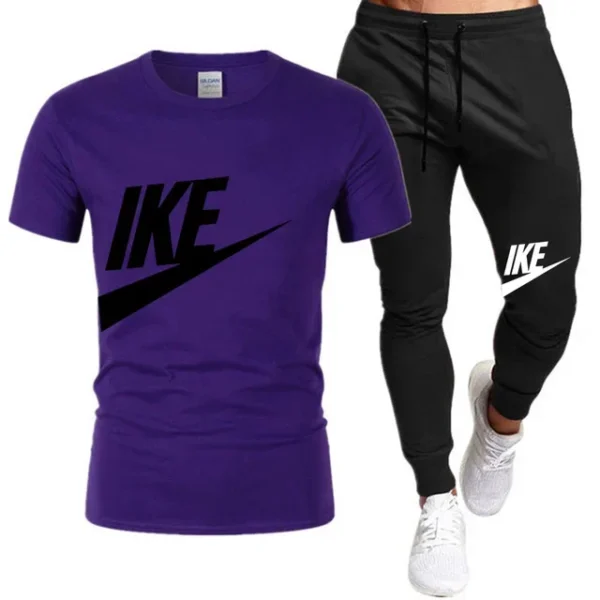 Conjuntos de verano para hombre, chándal coreano a la moda, camisetas de manga corta + pantalones cortos deportivos, traje informal para hombre, conjuntos para correr para hombre - Imagen 18