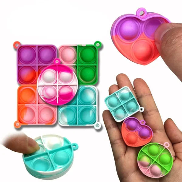 Juguetes Pop Fidget, Mini llaveros Pop, juguetes para niños pequeños, paquete de juguetes sensoriales, paquetes a granel para reducir la presión, regalos de recuerdo de fiesta 30 Uds. - Imagen 6