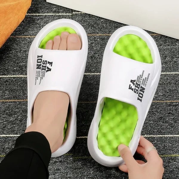 Zapatillas de masaje de verano para hombre, sandalias laterales para interiores y exteriores, zapatos informales de playa, chanclas de suela blanda, sandalias para hombre - Imagen 4