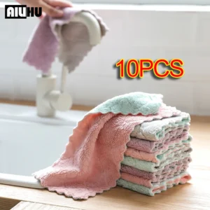 Accesorios de cocina paño de microfibra súper absorbente vajilla toalla de limpieza del hogar utensilios de cocina Gadget ALI253 5/10PC