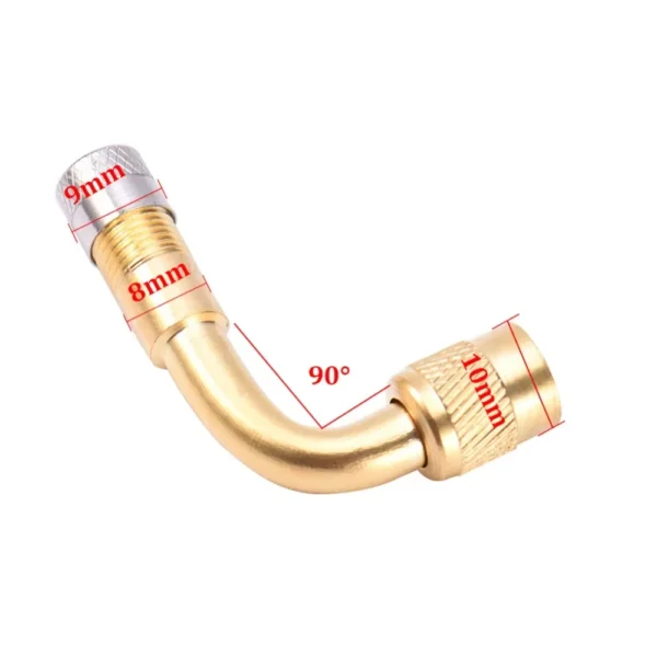 Adaptador de válvula doblada de ángulo de 90, 45 y 135 grados para motocicleta, tubo de neumático, adaptador de extensión de válvula de cobre y plata para camión, coche, Moto y bicicleta - Imagen 15