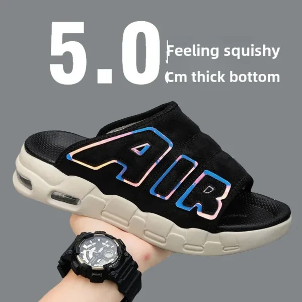 Zapatillas de moda de PU para hombre, sandalias de talla grande de estilo coreano, informales, versátiles, a la moda - Imagen 6