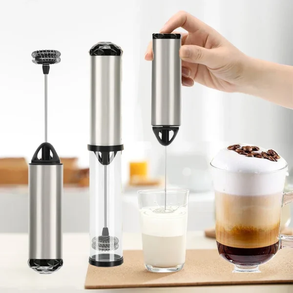 Batidor de leche eléctrico, batidor de café de mano, batidor de huevos, batidor de leche para el hogar, herramientas para batir Foy home - Imagen 4