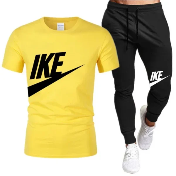 Conjuntos de verano para hombre, chándal coreano a la moda, camisetas de manga corta + pantalones cortos deportivos, traje informal para hombre, conjuntos para correr para hombre - Imagen 7
