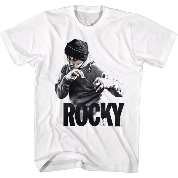 Camiseta de los hombres de alta calidad Slim Fit hombres de manga corta 1976 Hollywood Classic Rocky Stallone Stallone película conjunta estilo Retro - Imagen 13