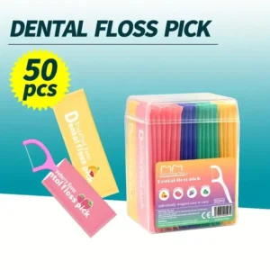 Hilo dental con sabor a fruta, portátiles, desechables e higiénicas para limpieza profunda y cuidado bucal adecuado, viajes 50 púas