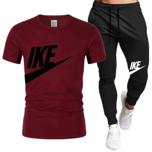 Conjuntos de verano para hombre, chándal coreano a la moda, camisetas de manga corta + pantalones cortos deportivos, traje informal para hombre, conjuntos para correr para hombre - Imagen 10