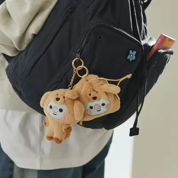 LLavero de muñeco de peluche de la serie Kawaii BT21 BABY Zoo, muñeco de dibujos animados, bolso escolar, colgante, decoración, regalo de cumpleaños, línea de amigos - Imagen 6