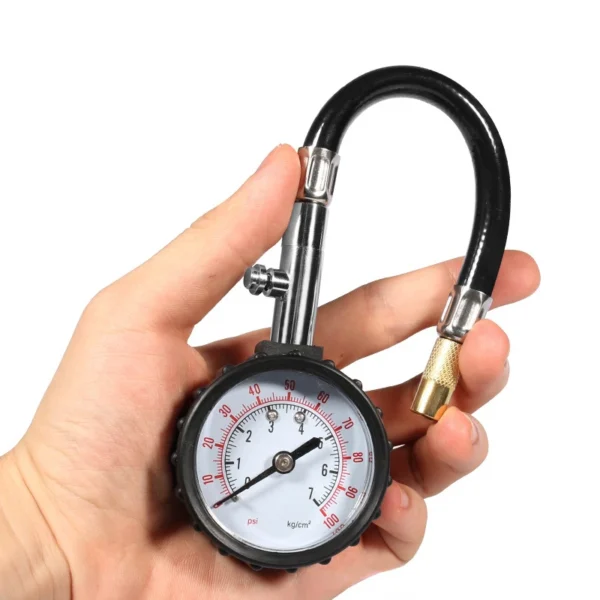 Medidor de presión de neumáticos de 0-100PSI, medidor de tubo largo, probador de aire de neumáticos de alta precisión para sistema de monitoreo de motocicletas y coches - Imagen 2