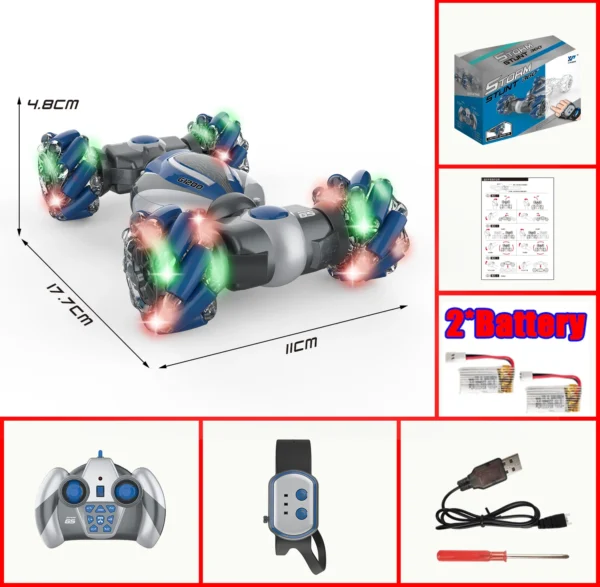 Control remoto reloj Sensor de gestos juguete eléctrico RC Drift Car 2,4 GHz 4WD rotación regalo para niños cumpleaños Samll RC Stunt Car - Imagen 17