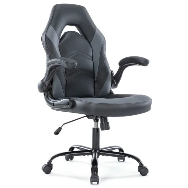 Silla ergonómica de escritorio para juegos en casa, ordenador de oficina, silla de carreras de cuero PU ajustable, reposabrazos abatible para muebles de Navidad - Imagen 10