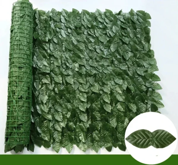 Paneles de valla de hojas verdes, seto de hiedra Artificial, pantalla de valla de privacidad falsa para decoración de hogar, jardín al aire libre, balcón, 1x3m - Imagen 7