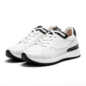 Zapatos blancos informales para mujer, zapatillas de deporte de marca de lujo de cuero, impermeables, planos, ligeros, cómodos, para correr, tenis