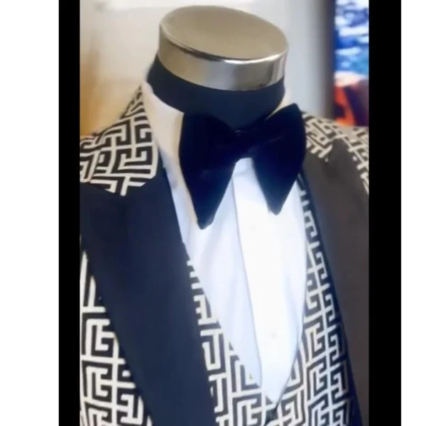 Trajes a cuadros para hombre, moda para caballero, fiesta de graduación, 3 uds., esmoquin para novio, traje de boda, chaqueta con chaleco de doble botonadura, pantalones - Imagen 5